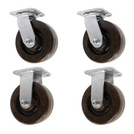 Casterhq 5"x2" High Temp. Phenolic Wheel Swivel Caster, 2,400 lbs Cap, PK4 HD-HTSO5AS